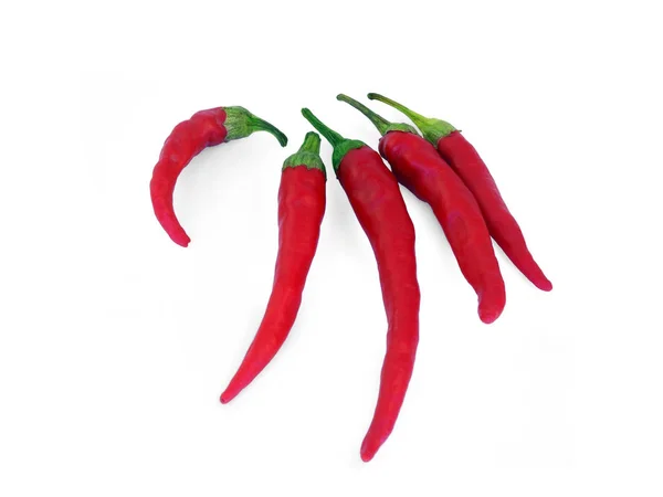 智利红胡椒粉 以手的形式放在白色背景上 — 图库照片