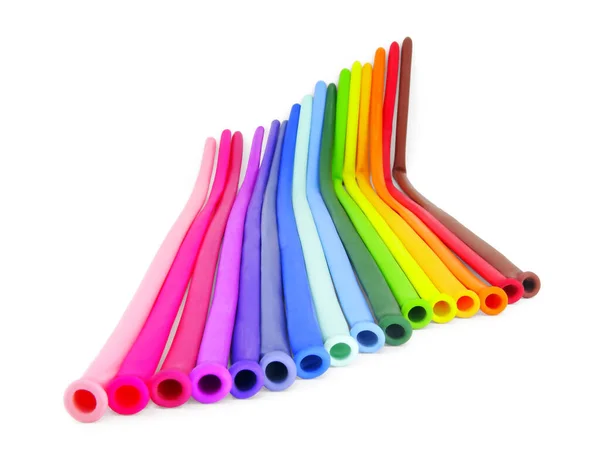 Globos Multicolores Para Torcer Aislados Sobre Fondo Blanco —  Fotos de Stock