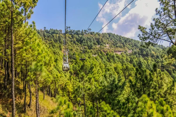 Paesaggio Lussureggiante Della Foresta Pini Verdi Seggiovia Patriata New Murree — Foto Stock