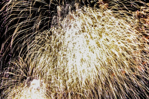 Esplosione Fuochi Artificio Multicolori Dubai Contro Cielo Notturno Nuovo Anno — Foto Stock