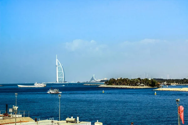 Waterfront View Burj Arab Seven Star Hotel View Souk Madinat — стокове фото