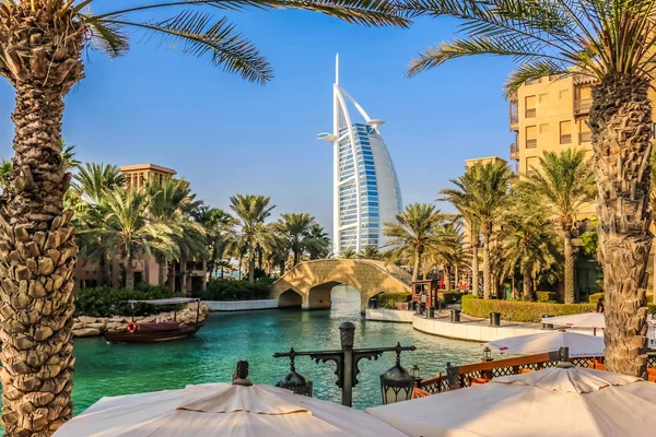 Waterfront View Burj Arab Seven Star Hotel View Souk Madinat — стокове фото