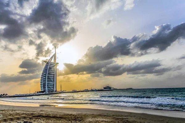 Vista Para Mar Burj Arab Seven Star Hotel Vista Souk — Fotografia de Stock