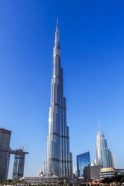 Úžasný Pohled Burj Khalifa Nejvyšší Věž Světa Spolu Sheikh Zayed — Stock fotografie