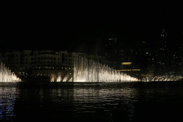 Dubai Fountain Dubai Mall Grand Système Fontaines Chorégraphiées Monde Situé — Photo