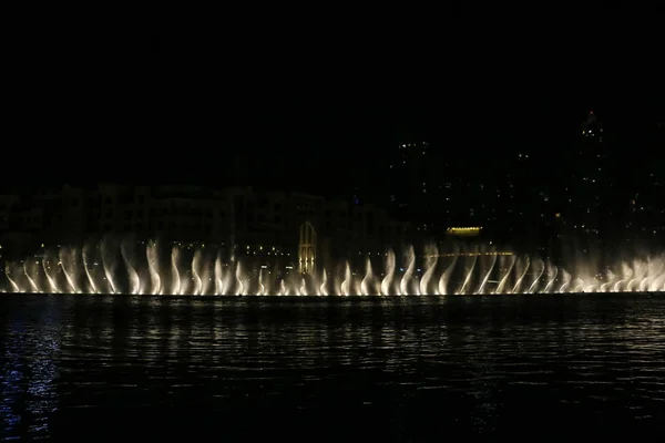 Dubai Fountain Dubai Mall Grand Système Fontaines Chorégraphiées Monde Situé — Photo