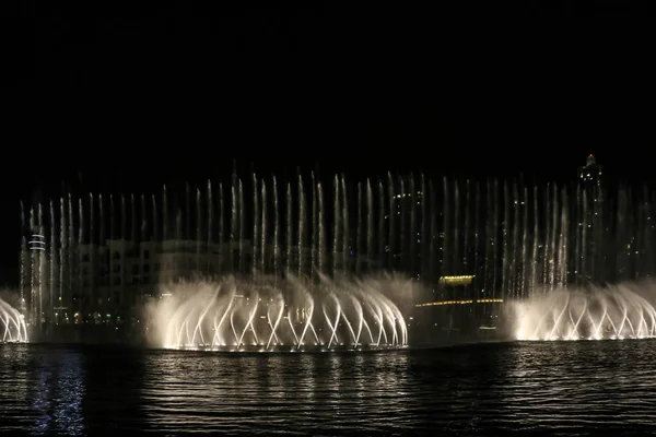 Dubai Fountain Dubai Mall Grand Système Fontaines Chorégraphiées Monde Situé — Photo