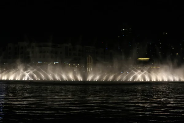 Dubai Fountain Dubai Mall Grand Système Fontaines Chorégraphiées Monde Situé — Photo