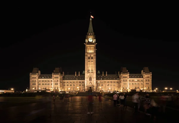 Light Show Canadian Parliament Building Parliament Hill Ottawa Canada — Stock Photo, Image