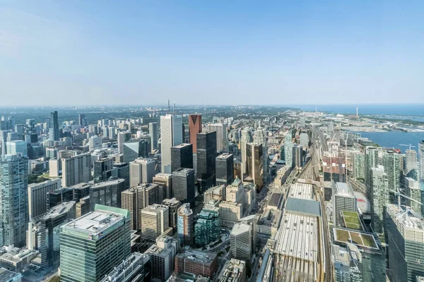 Vista Aerea Dei Grattacieli Toronto City Guardando Nord Est Dall — Foto Stock