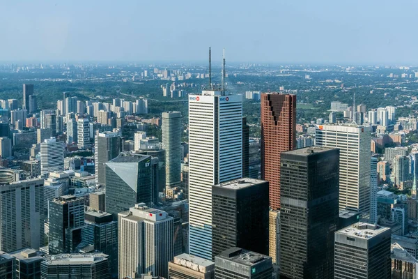 Luftaufnahme Der Toronto Wolkenkratzer Der Stadt Blick Von Der Spitze — Stockfoto