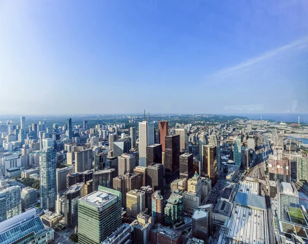 Вид Воздуха Небоскрёбы Торонто Вид Северо Востока Вершины Tower Восточный — стоковое фото