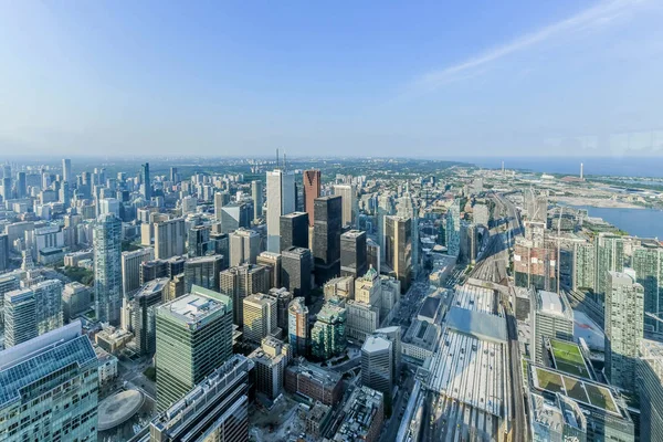 Vista Aerea Dei Grattacieli Toronto City Guardando Nord Est Dall — Foto Stock