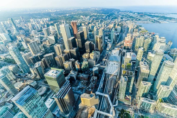 Aerial View Toronto City Skyscrapers Looking Northeast Top Tower East — Stock Photo, Image