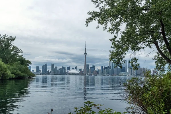 Vista Frente Mar Los Rascacielos Toronto City Junto Con Tower — Foto de Stock