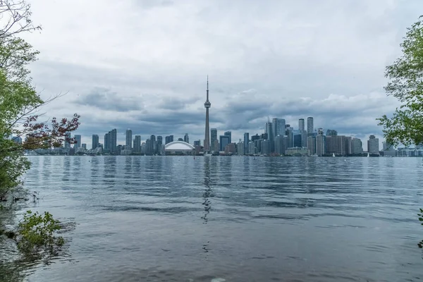 Вид Набережную Небоскрёбов Торонто Вместе Tower Rogers Centre Район Скарборо — стоковое фото