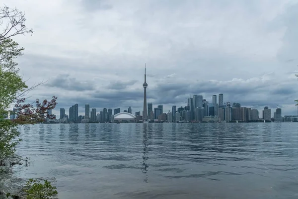 Вид Набережную Небоскрёбов Торонто Вместе Tower Rogers Centre Район Скарборо — стоковое фото