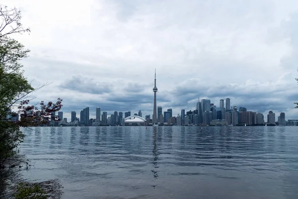 Вид Набережную Небоскрёбов Торонто Вместе Tower Rogers Centre Район Скарборо — стоковое фото