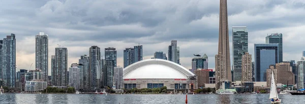 Vista Sul Lungomare Dei Grattacieli Toronto City Insieme Tower Rogers — Foto Stock