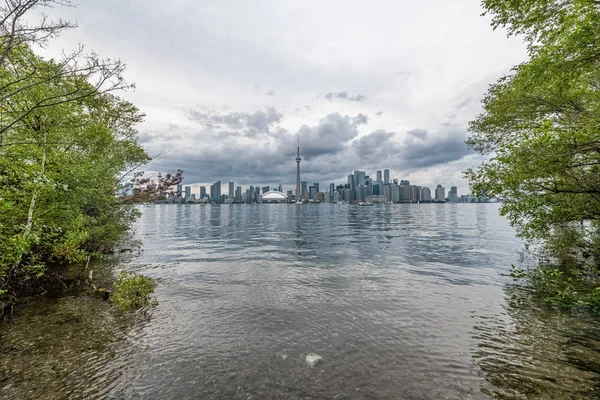 Вид Набережную Небоскрёбов Торонто Вместе Tower Rogers Centre Район Скарборо — стоковое фото