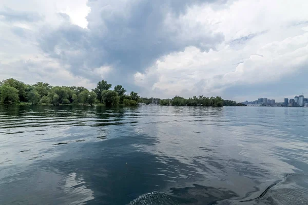 Dramático Cielo Nublado Sobre Río Ottawa Toronto Canadá — Foto de Stock