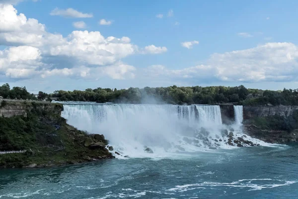 Niagara Falls American Falls Egy Nyári Napon Nemzetközi Határon Között — Stock Fotó