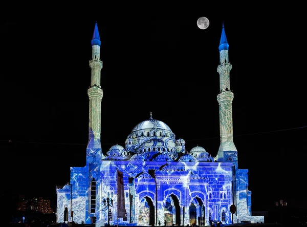 Sharjah Lichtfestival Und Lasershow Der Noor Moschee Sharjah Corniche Sharjah — Stockfoto