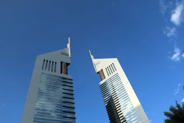 Vue Imprenable Sur Les Tours Emirates Les Gratte Ciel Jumeaux — Photo