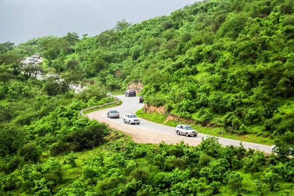 Route Entre Des Montagnes Verdoyantes Salalah Oman — Photo