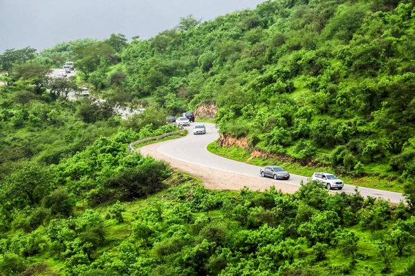 Route Entre Des Montagnes Verdoyantes Salalah Oman — Photo