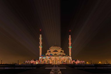 Sharjah Light Festival and Laser Show at Sharjah Mosque in Sharjah University City, Sharjah, United Arab Emirates