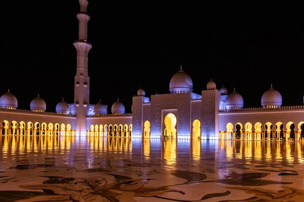 Innenhof Der Scheich Zayed Moschee Minarett Der Größten Moschee Der — Stockfoto