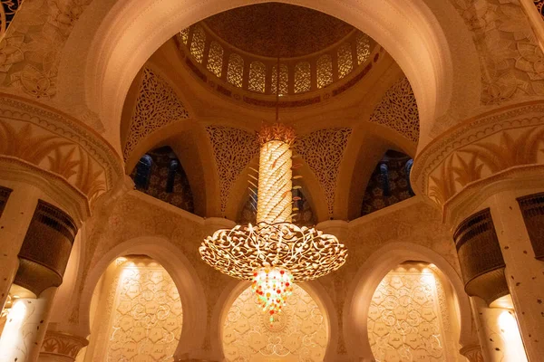 Inre Gården Sheikh Zayed Grand Mosque Minaret Den Största Moskén — Stockfoto