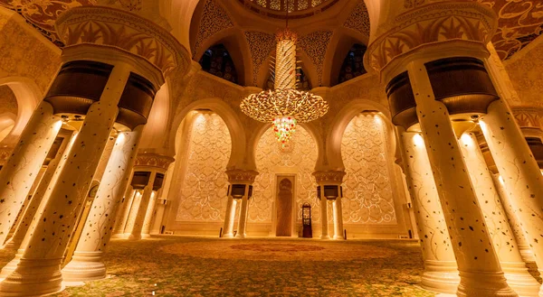 Inner Courtyard Sheikh Zayed Grand Mosque Minaret Largest Mosque United — Stock Photo, Image