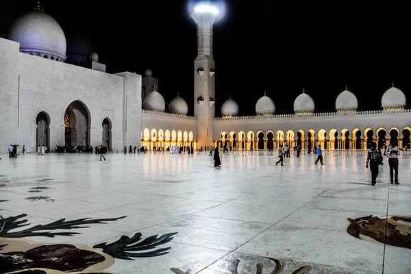 Innenhof Der Scheich Zayed Moschee Minarett Der Größten Moschee Der — Stockfoto