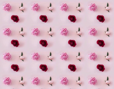 Pembe şakayık deseni, yaz çiçekli afişi..