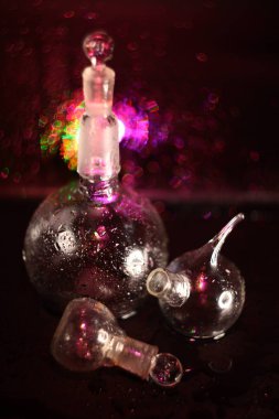 Laboratuvar şişe seti.