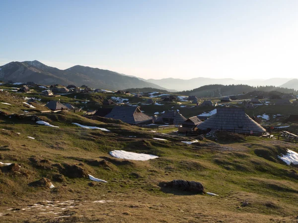 Cottages on Velika planina — Stock Photo, Image