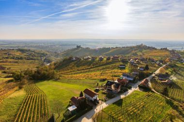 Lendavske Gorice görünümüyle şarap metreden daha yakın mesafede Vinarium Kulesi