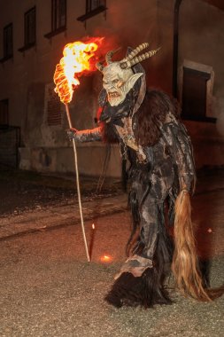 Podkoren, Slovenija - 24 Kasım 2017: Kimliği belirsiz 