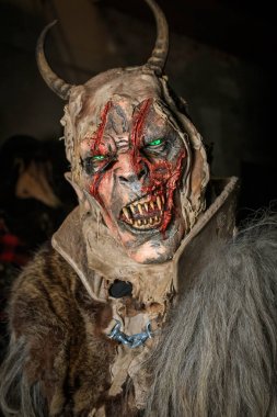 Podkoren, Slovenija - 24 Kasım 2017: Kimliği belirsiz 