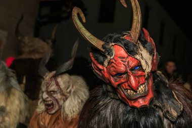 Podkoren, Slovenija - 24 Kasım 2017: Kimliği belirsiz 