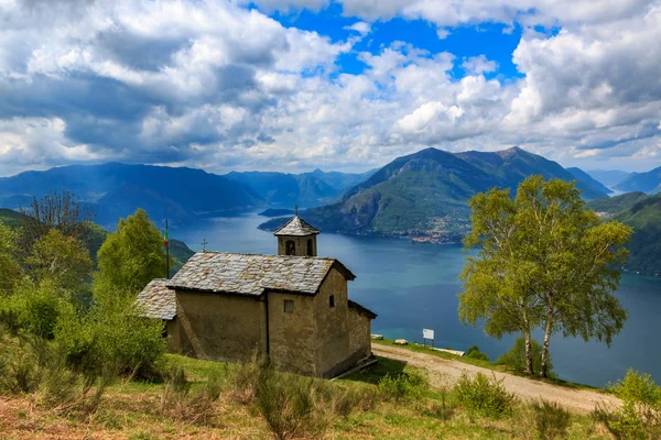 Geronimo Church Village Camaggiore Overlooking Como Lake Italy — Stock Photo, Image