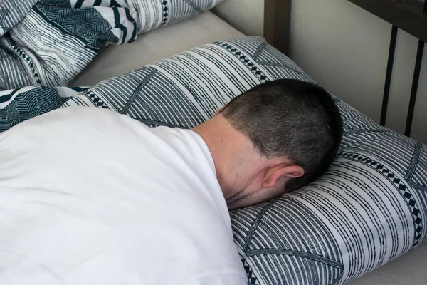 man lie on bed pillow open eyes, can not sleep. Insomnia.Symptoms and causes. Sleeping Difficulty. Signs That Your Sleep Quality Is Poor.  Disorders and Problems. Sleeping Difficulty Causes, Diagnosis