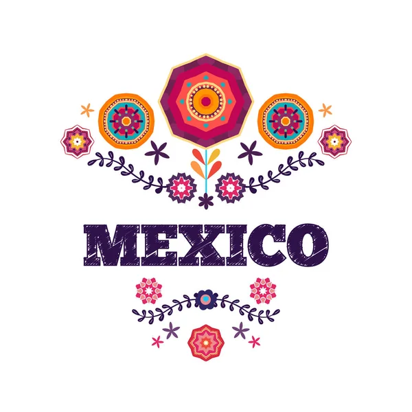 Patrón mexicano, hermoso ornamento étnico — Vector de stock