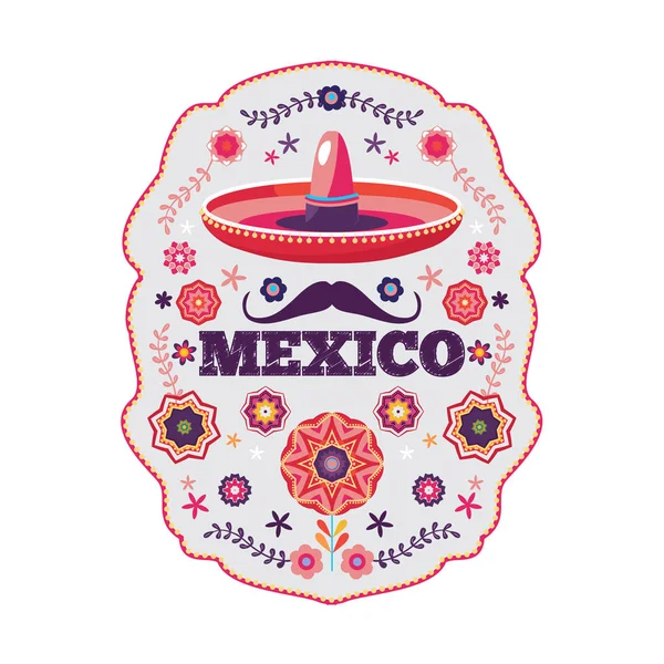 Patrón mexicano, hermoso ornamento étnico — Vector de stock