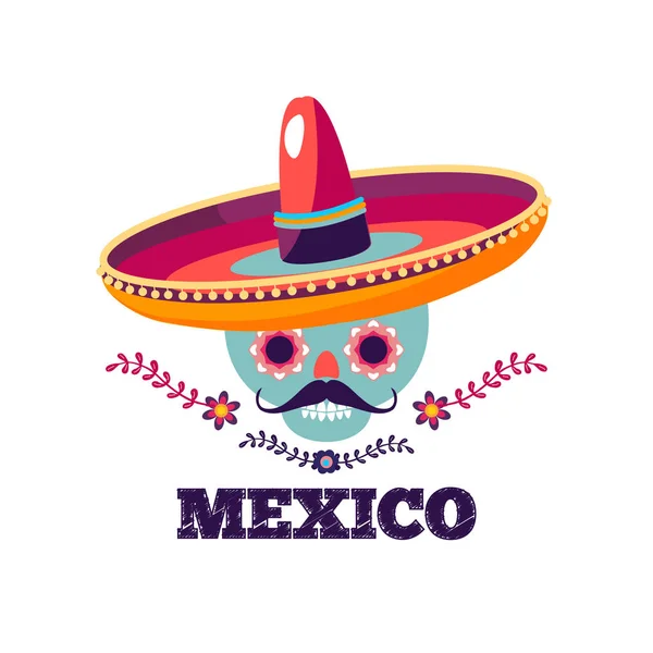Mexikói kártyakép, gyönyörű etnikai ornamert — Stock Vector