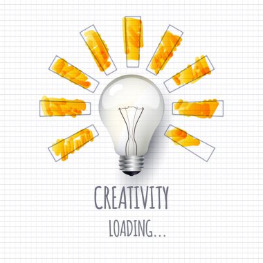 Fikir. İlerleme çubuğu, yaratıcılık yükleme tasarımını