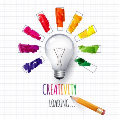 Fikir. İlerleme çubuğu, yaratıcılık yükleme tasarımını