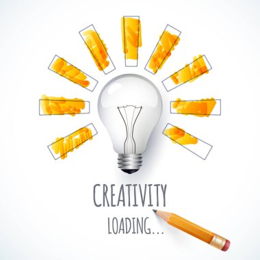 Fikir. İlerleme çubuğu, yaratıcılık yükleme tasarımını